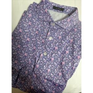 TURTLESON Performance Stretch Golf Polo Shirt Men's Sz Med. Purple Flair SS